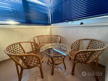 Set mobilio per esterni/giardino in bambù/vimini