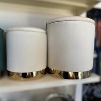 Pouf contenitore bianco crema