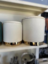 Pouf contenitore bianco crema
