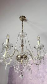 Lampadario Classico Vintage a 5 Luci in vetro