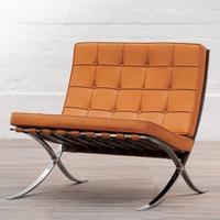 KNOLL  Poltrona  Barcellona NUOVA in pelle Cognac