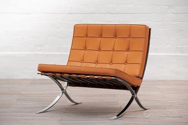 KNOLL  Poltrona  Barcellona NUOVA in pelle Cognac
