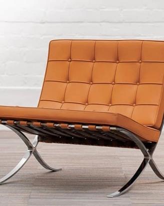 KNOLL  Poltrona  Barcellona NUOVA in pelle Cognac