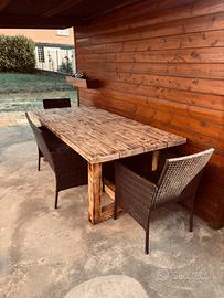 Tavolo artigianale in vero legno