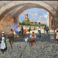 Francesco Tammaro Roma sparita olio su tavola 24x3