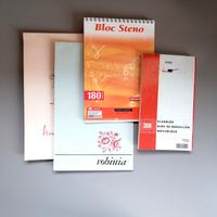 set blocchi appunti carta bianca o legg. colorata