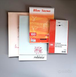 set blocchi appunti carta bianca o legg. colorata