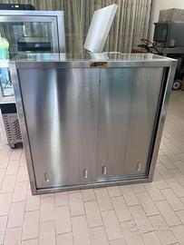 Pensile in acciaio officine Bano con tre ripiani