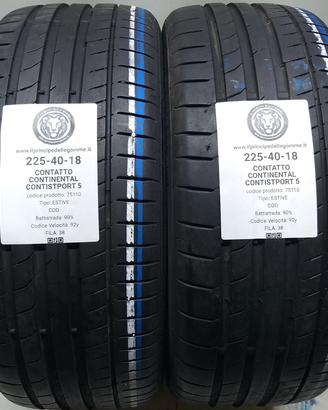 2 GOMME 225 40 18 CONTINENTAL A75110