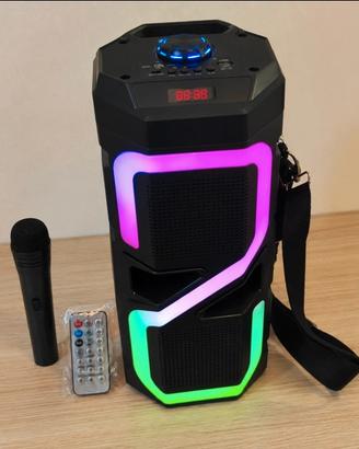 cassa bluetooth karaoke rgb con microfono nuova