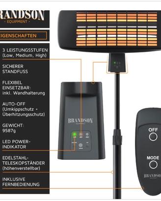 Riscaldatore radiante Brandson Fasciatoio