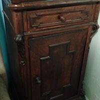 coppia comodini vintage noce scuro