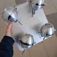 Lampadario faretti metallo argento