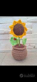 Girasole in vaso all'uncinetto 