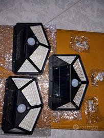 3 Faretti solari crepuscolare sensore movimento 