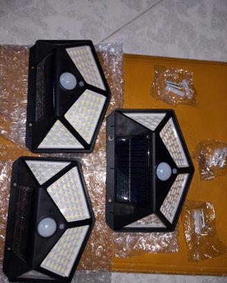3 Faretti solari crepuscolare sensore movimento 