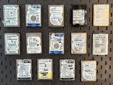 Lotto 14 Hard Disk SATA 2,5” Testati e Funzionanti