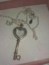 Pandora Collana Chiave Cuore rosa
