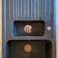 Lavello cucina 1 vasca e mezzo congl. di granito