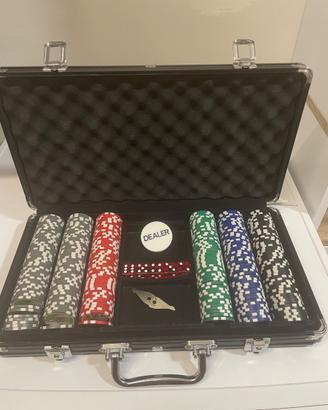 Fish da poker Dealer originali in valigetta