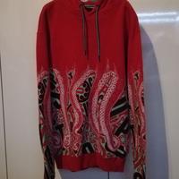 Felpa con cappuccio Octopus XS rossa