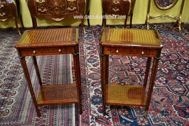Coppia di tavolini- comodini stile Luigi XVI