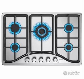 Piano Cottura a Gas 5 Fuochi Incasso