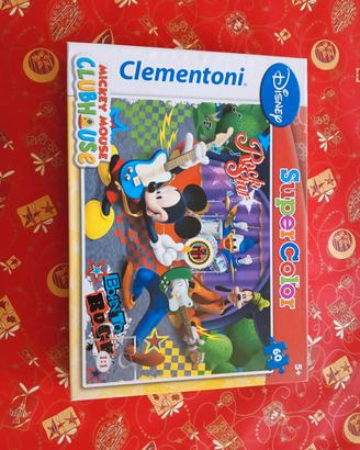 Puzzle Clementoni Supercolor Topolino 104 pezzi.