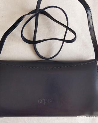 POCHETTE IN PELLE BLU SCURO