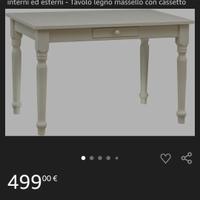 scrivania legno massello biscottino