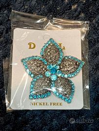 GROSSA SPILLA VINTAGE-FIORE-NICKEL FREE-5x5CM