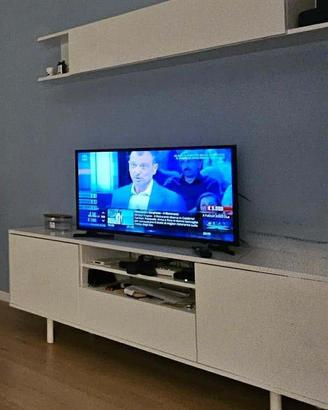 Mobile tv + mensola sospesa bianco lucido