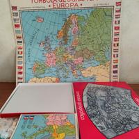 Giochi da tavolo d'epoca  "La Tombola Geografica"