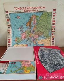 Giochi da tavolo d'epoca  "La Tombola Geografica"