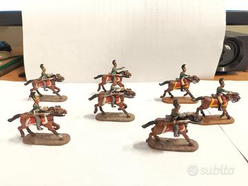 Lotto 7 Soldatini Dragoni Russi in Piombo Del Prad