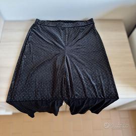 Pantaloni palazzo Boohoo velluto nero pois oro