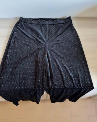 Pantaloni palazzo Boohoo velluto nero pois oro