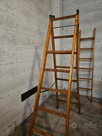 Scala a tre tronchi Vintage, legno massello 