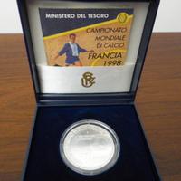 Moneta Argento 10000 Lire Mondiali Francia 1998