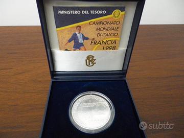 Moneta Argento 10000 Lire Mondiali Francia 1998