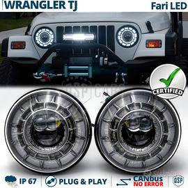Fari LED per Jeep Wrangler TJ OMOLOGATI Angel Eyes