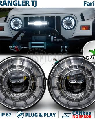 Fari LED per Jeep Wrangler TJ OMOLOGATI Angel Eyes