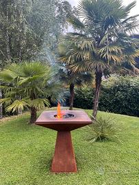 Barbecue BBQ in corten, piano acciaio 90cm X 8mm