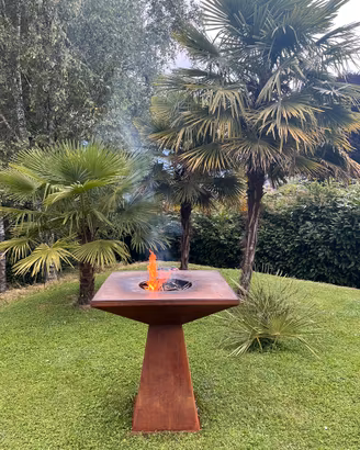 Barbecue BBQ in corten, piano acciaio 90cm X 8mm