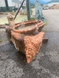Fontana in Marmo Rosso Verona 185x110 Pezzo Unico