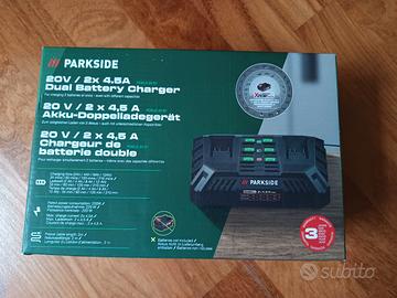 Caricabatterie doppio rapido Parkside 20V nuovo 