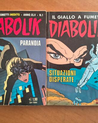 2 Fumetti Diabolik Paranoia e Situazioni Disperate