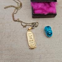 collana con ciondolo egizio e scarabeo portafortun