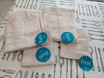 Set 2 x coppia asciugamani Nuovi Pretti beige sabb