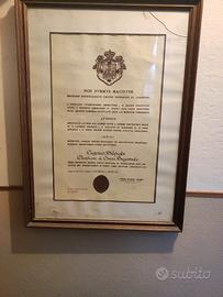 Diploma cavalleresco Ordo Militaris S. Georgii ex 